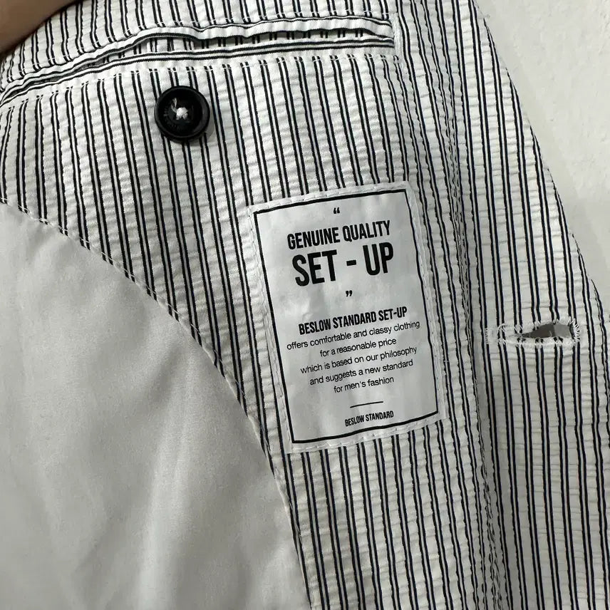 [BUNJANG] Beslow Standard Seersucker Blazer Jacket M / 비슬로우스탠다드 시어서커 자켓 블레이저 M
