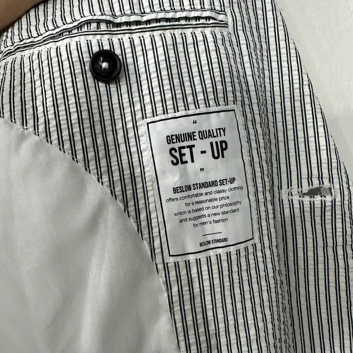 [BUNJANG] Beslow Standard Seersucker Blazer Jacket M / 비슬로우스탠다드 시어서커 자켓 블레이저 M