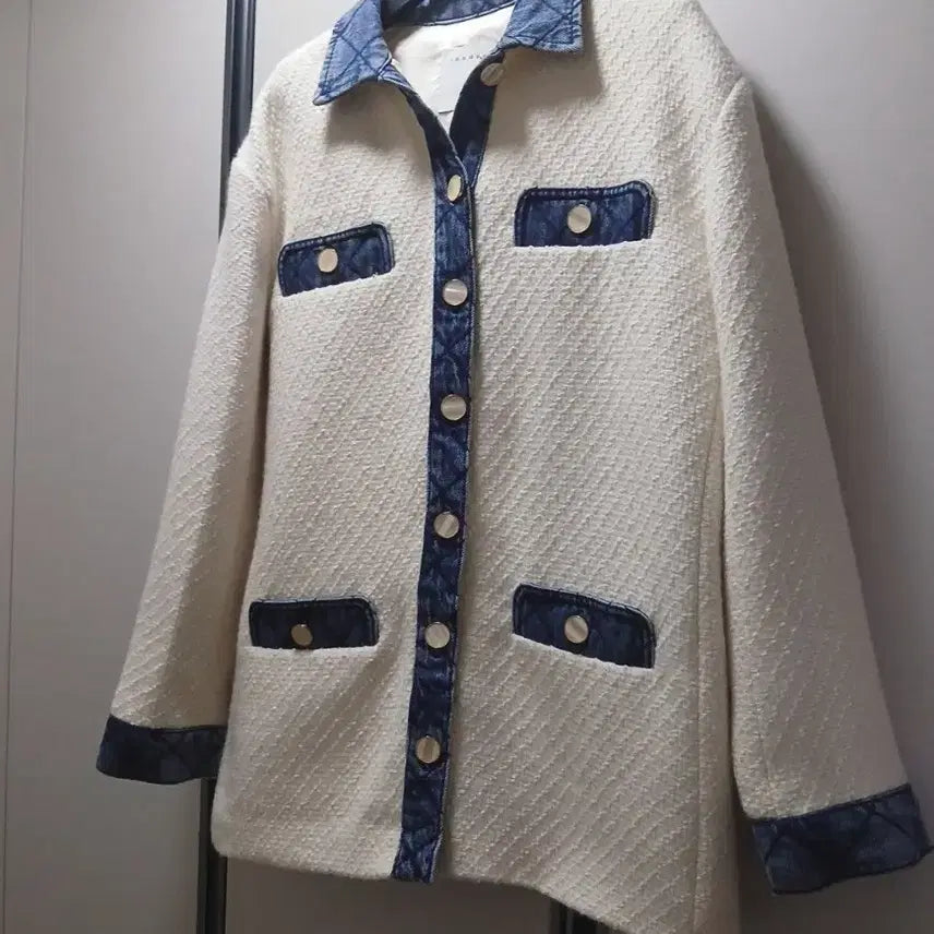 [BUNJANG] Sandro Denim Tweed Jacket - Jennie Worn / 산드로 sandro 데님 트위드자켓 제니착용