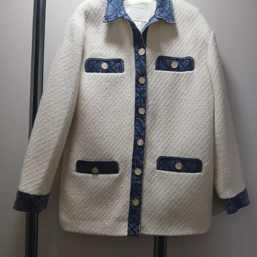 [BUNJANG] Sandro Denim Tweed Jacket - Jennie Worn / 산드로 sandro 데님 트위드자켓 제니착용