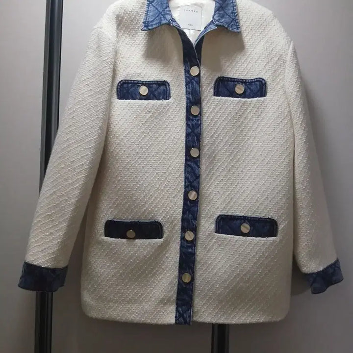 [BUNJANG] Sandro Denim Tweed Jacket - Jennie Worn / 산드로 sandro 데님 트위드자켓 제니착용