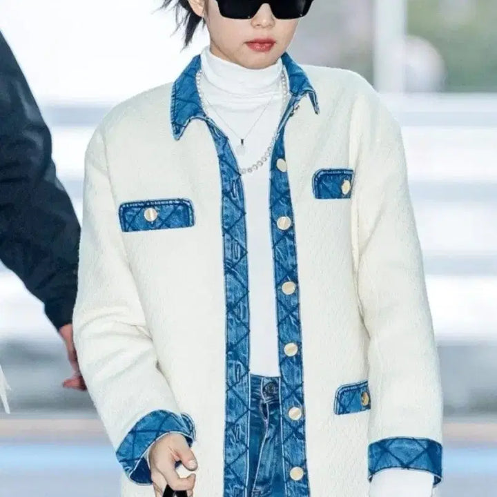 [BUNJANG] Sandro Denim Tweed Jacket - Jennie Worn / 산드로 sandro 데님 트위드자켓 제니착용