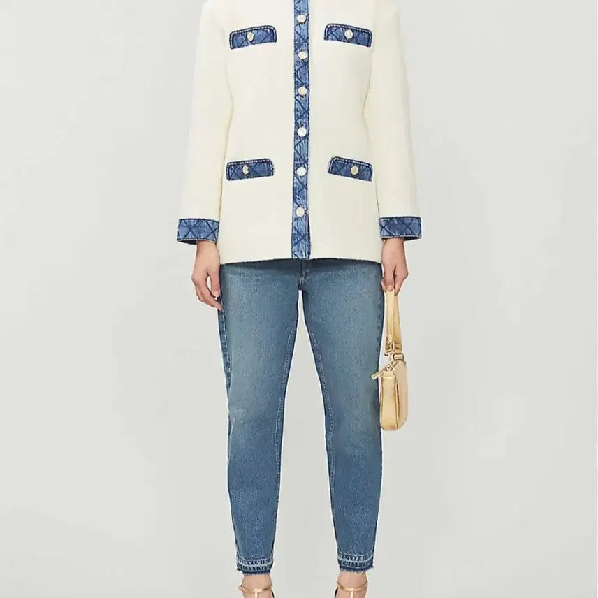 [BUNJANG] Sandro Denim Tweed Jacket - Jennie Worn / 산드로 sandro 데님 트위드자켓 제니착용