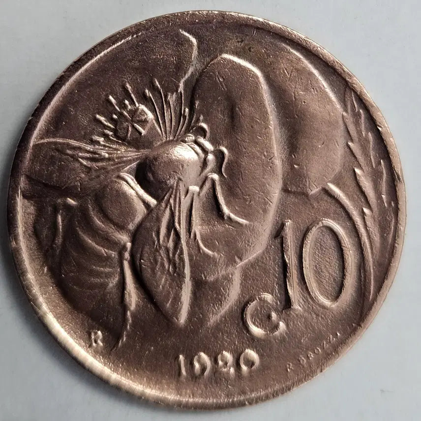 [BUNJANG] Italian Kingdom 10 Centesimi Coin (1920) / [희귀]1920  이탈리아왕국 10첸테시미 꿀벌동전 M 1292