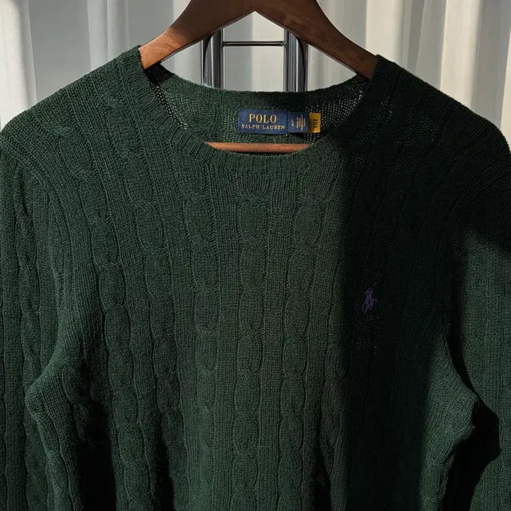 [BUNJANG] Polo Ralph Lauren Cable Knit Sweater / [M]폴로 랄프로렌 케이블 울 캐시미어 크루넥 니트