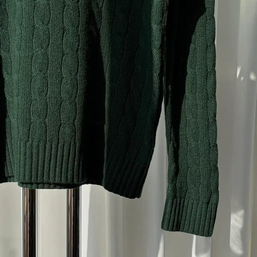 [BUNJANG] Polo Ralph Lauren Cable Knit Sweater / [M]폴로 랄프로렌 케이블 울 캐시미어 크루넥 니트
