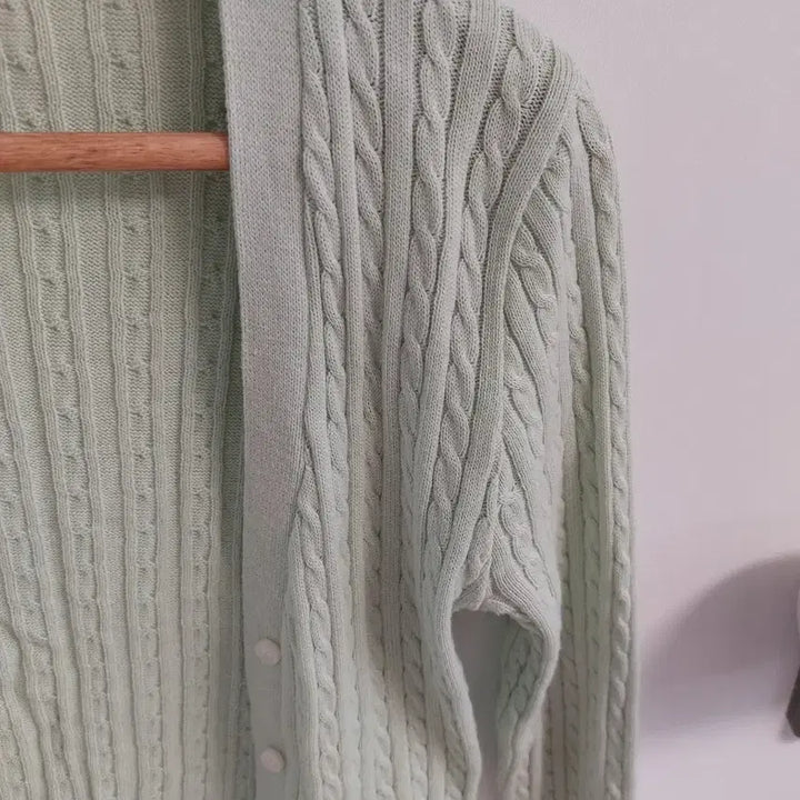 [BUNJANG] Mint Cable Knit Cardigan / 민트색 꽈배기 니트 가디건