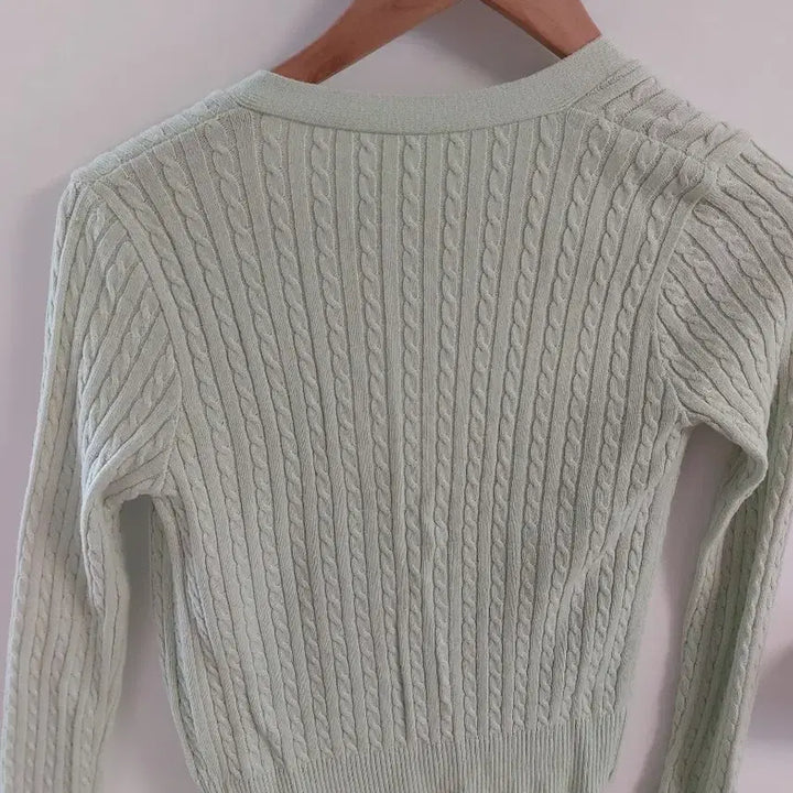 [BUNJANG] Mint Cable Knit Cardigan / 민트색 꽈배기 니트 가디건