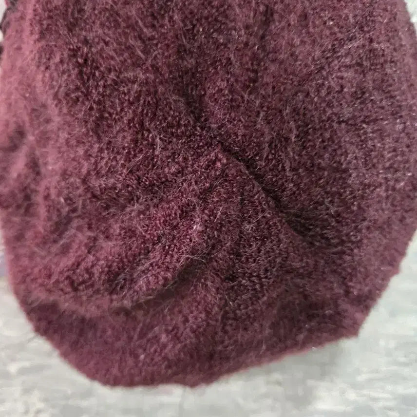 [BUNJANG] Metro City Flower Burgundy Beret / 메트로시티 플라워 장식 버건디 베레모 새상품