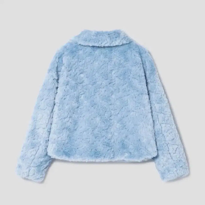 [BUNJANG] 8seconds Blue Faux Fur Jacket / 8seconds 에잇세컨즈 블루 퍼 자켓