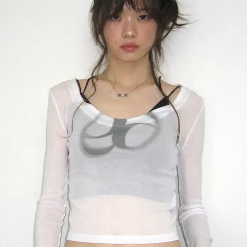[BUNJANG] As On See-Through Long Sleeve T-Shirt / 애즈온 시스루티셔츠