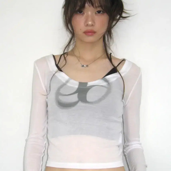 [BUNJANG] As On See-Through Long Sleeve T-Shirt / 애즈온 시스루티셔츠