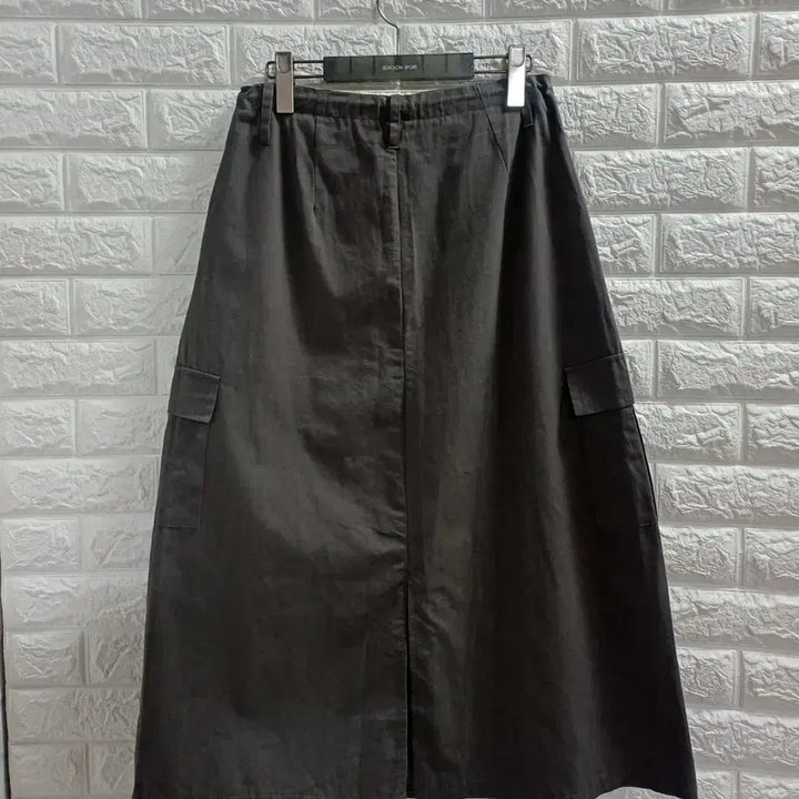 [BUNJANG] Charcoal Cotton Skirt / 차콜 면스커트