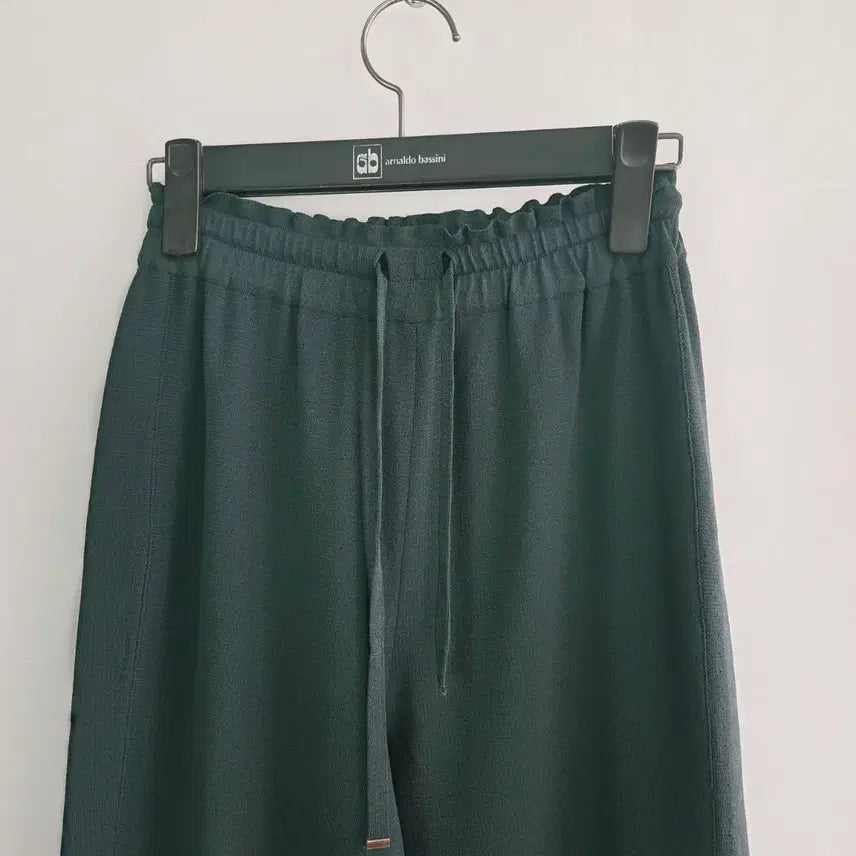 [BUNJANG] System Dark Green Wide Leg Pants / [SYSTEM] 시스템 한섬 다크그린 밴딩 와이드 팬츠 여성 F