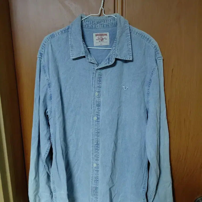 [BUNJANG] True Religion Denim Shirt Light Blue XXL / 트루릴리젼 데님 셔츠 남방 하늘색