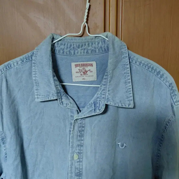 [BUNJANG] True Religion Denim Shirt Light Blue XXL / 트루릴리젼 데님 셔츠 남방 하늘색