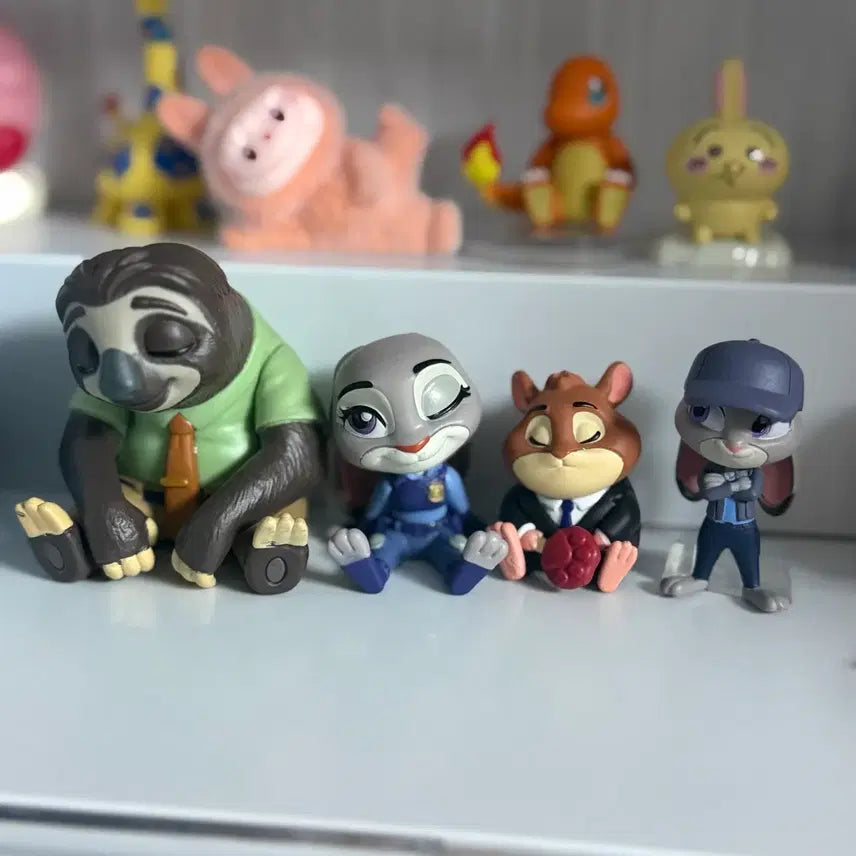 [BUNJANG] Disney Zootopia Flash &amp; Judy Figure 4-Piece Set / 디즈니 주토피아 피규어 나무늘보 플래시 주디 4종 세트