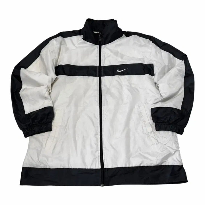 [BUNJANG] Nike 90s Old School Basketball Logo White Windbreaker / 나이키 90s 올드스쿨 바스킷로고 화이트 바람막이