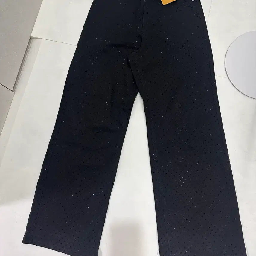 [SOLD OUT] 산드로팬츠 블랙 스팽글 스톤 와이드 팬츠 36