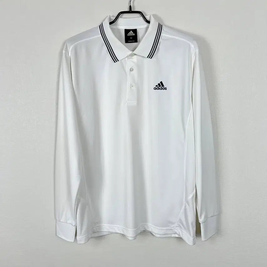 [BUNJANG] Adidas White Long Sleeve Collar T-Shirt Men&