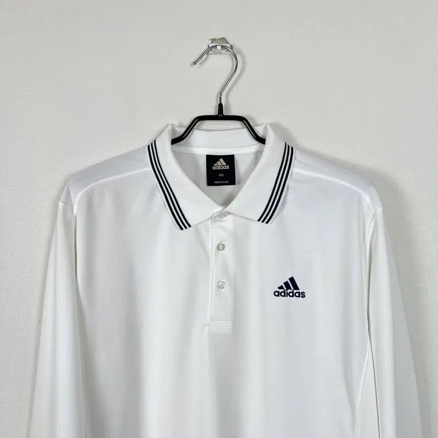 [BUNJANG] Adidas White Long Sleeve Collar T-Shirt Men&