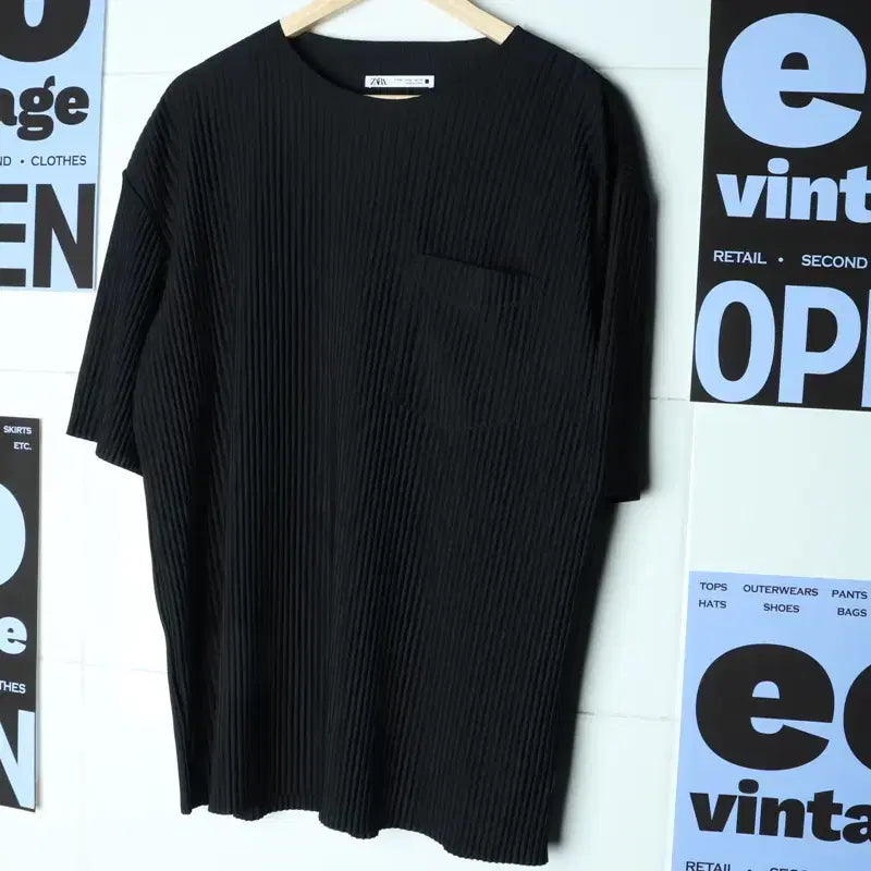 [BUNJANG] Zara Pleated T-shirt / (L-XL) 자라 반팔 티셔츠 쭉티 셔링 시원 플리츠 놈코어-17AFB