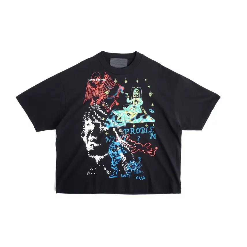 [BUNJANG] Jungles Jungles Printing Short Sleeve T-Shirt Black / 정글스 정글스 프린팅 반팔 티셔츠 블랙