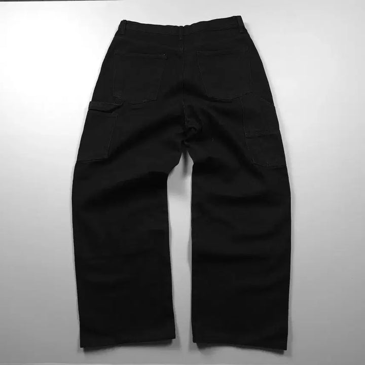 [BUNJANG] Vintage Double Knee Black Work Pants (L) / 아메카지 빈티지 더블니 블랙 워크 팬츠 (L)