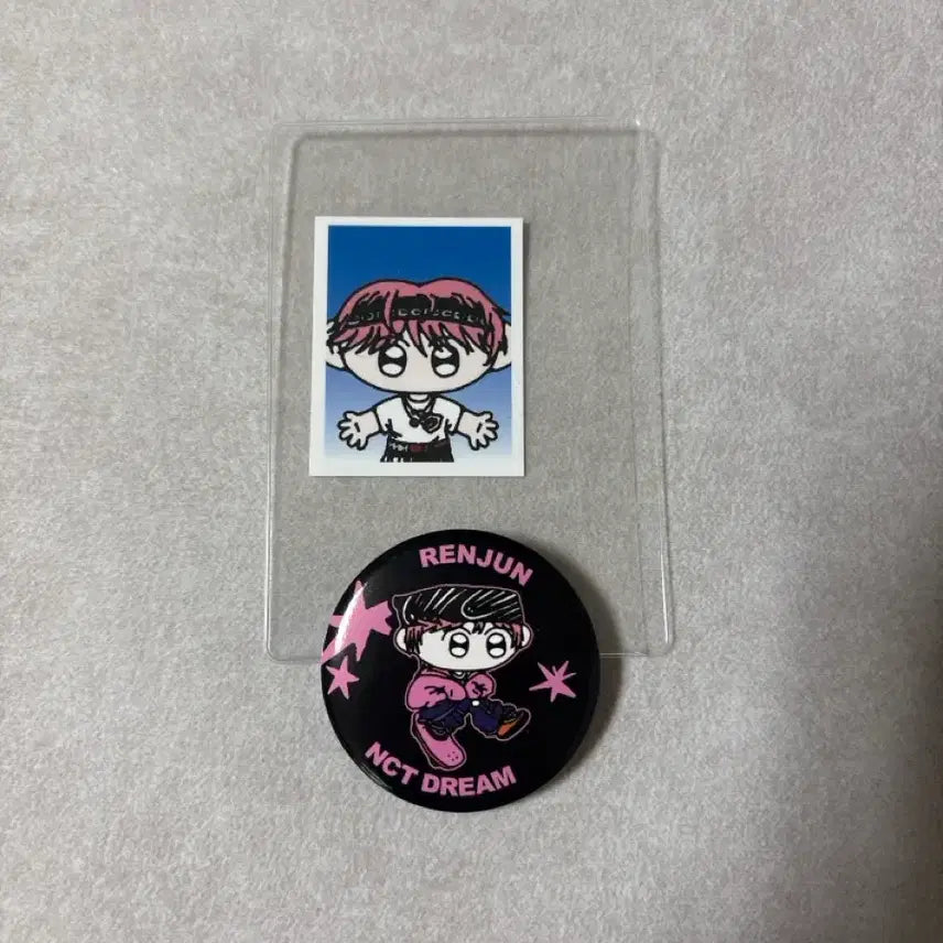 [BUNJANG] NCT Dream Renjun BTTF Pop-up Store Pin Button + Photo / 엔시티드림 BTTF 팝업 런쥔 핀버튼 증사 양도