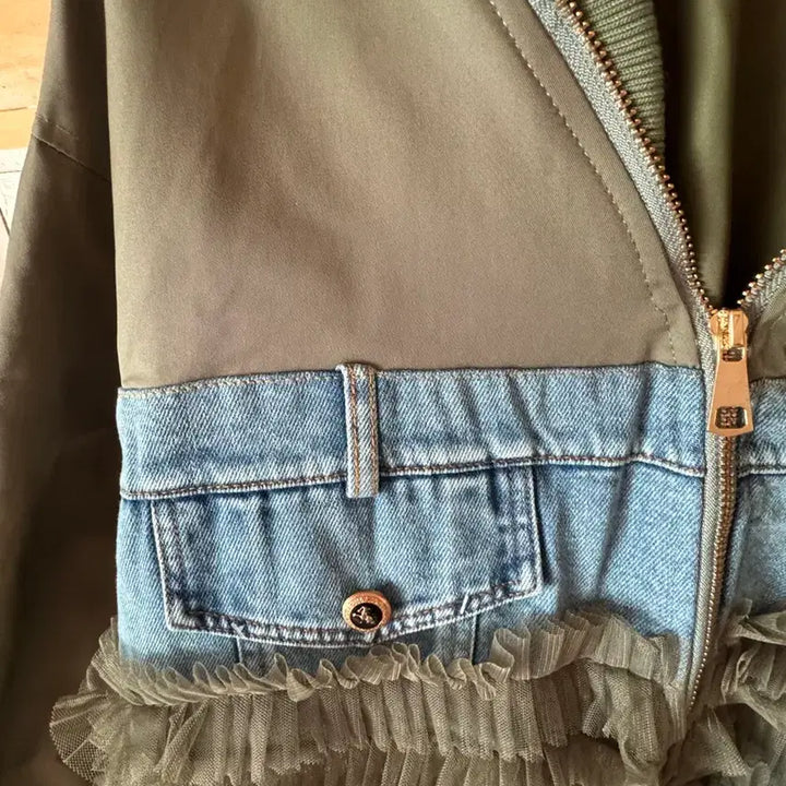 [BUNJANG] Denim Tulle Bomber Jacket / 데님 튜튜 봄버 자켓
