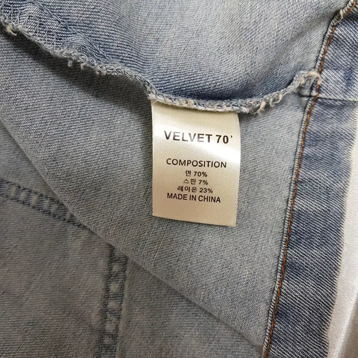 [BUNJANG] VEVET 70 Vintage Crop Denim Shirt / VEVET70/빈티지크롭데님셔츠/소재면/F(77)/파라오쇼핑