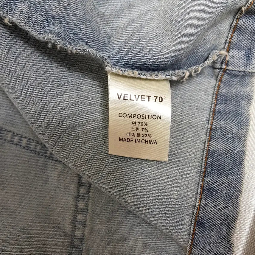 [BUNJANG] VEVET 70 Vintage Crop Denim Shirt / VEVET70/빈티지크롭데님셔츠/소재면/F(77)/파라오쇼핑
