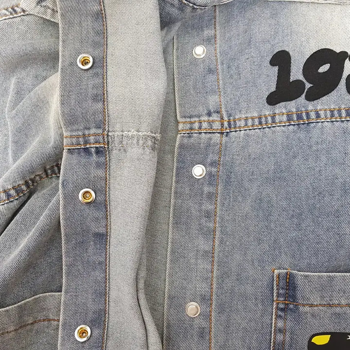 [BUNJANG] VEVET 70 Vintage Crop Denim Shirt / VEVET70/빈티지크롭데님셔츠/소재면/F(77)/파라오쇼핑