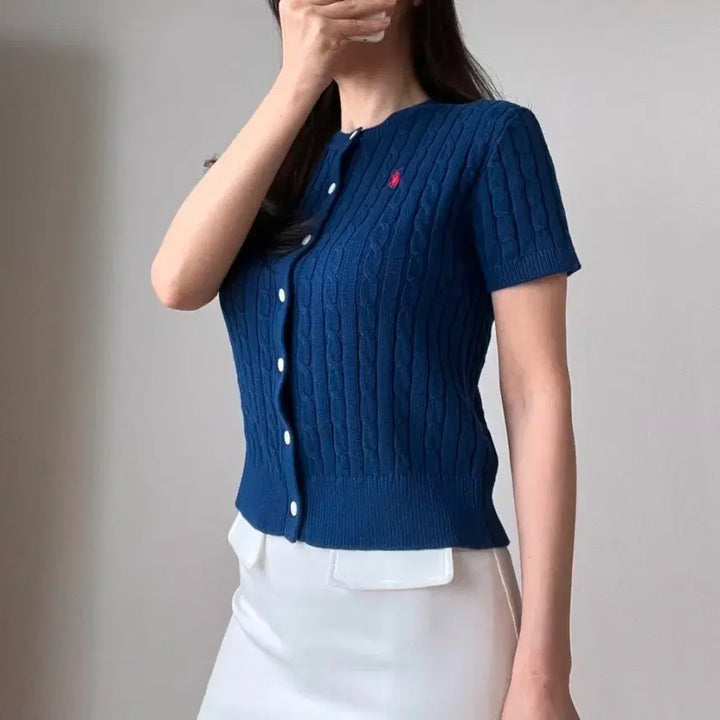 [BUNJANG] Polo Ralph Lauren Twist Short Sleeve Cardigan / 