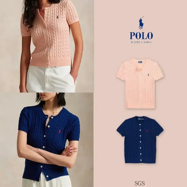 [BUNJANG] Polo Ralph Lauren Twist Short Sleeve Cardigan / 