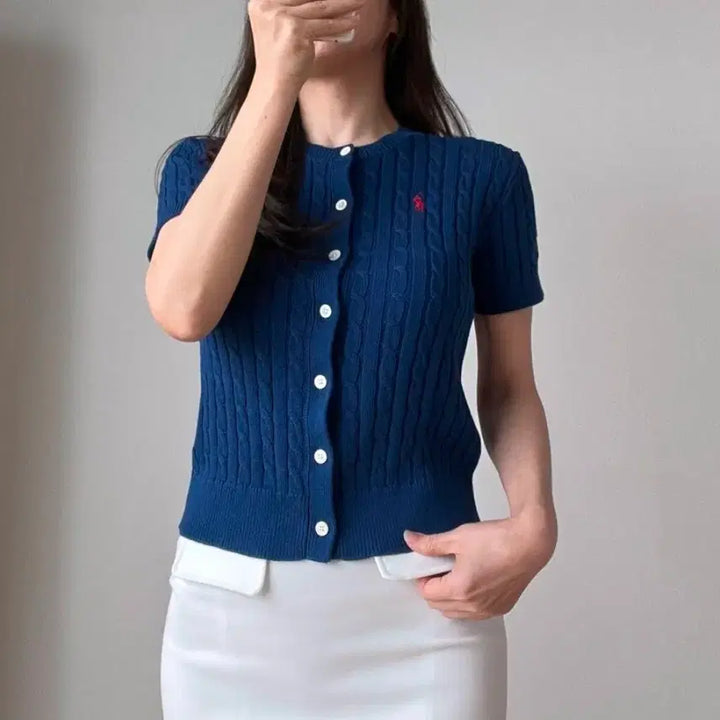 [BUNJANG] Polo Ralph Lauren Twist Short Sleeve Cardigan / 