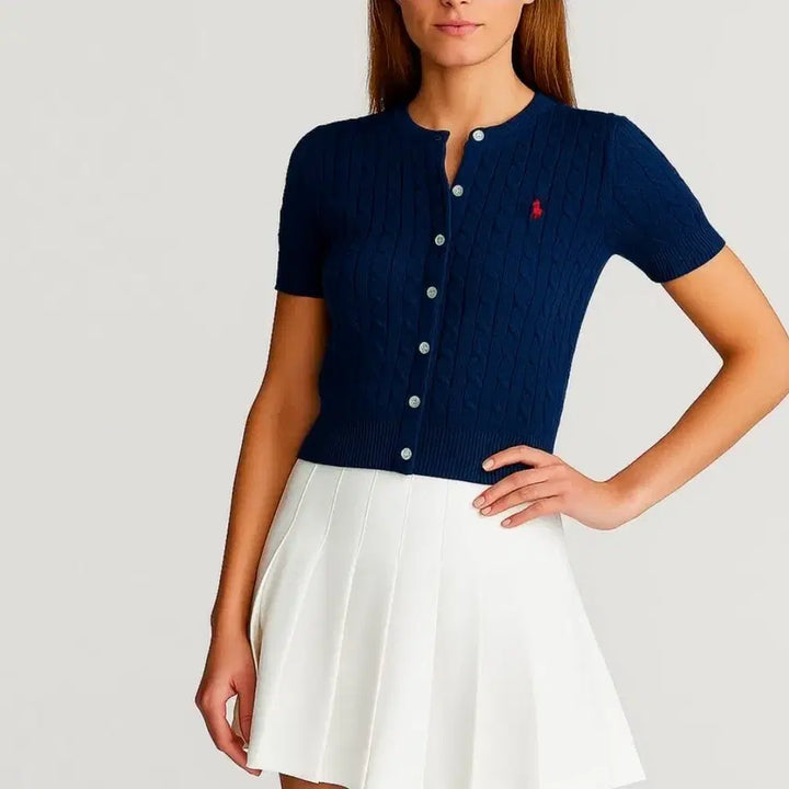 [BUNJANG] Polo Ralph Lauren Twist Short Sleeve Cardigan / 