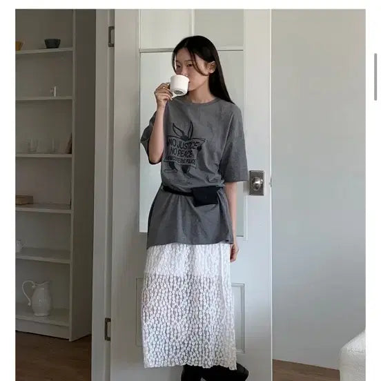 [BUNJANG] A Little Bit Popcorn Flower Skirt Ivory / 어리틀빗 팝콘 플라워 스커트 아이보리