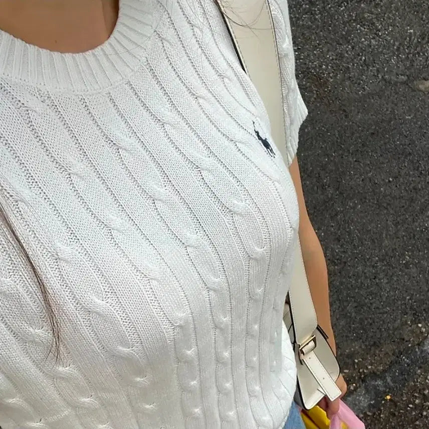 [BUNJANG] Polo Ralph Lauren Cable Knit Short Sleeve Sweater / 