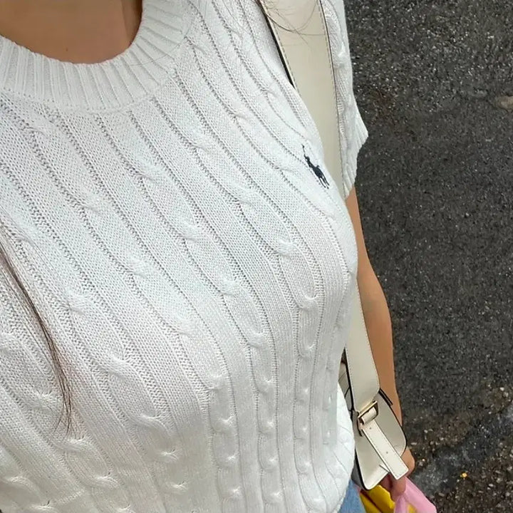 [BUNJANG] Polo Ralph Lauren Cable Knit Short Sleeve Sweater / 