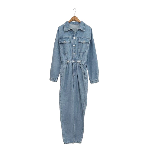 [BUNJANG] Mode Farbe Banded Denim Jumpsuit / 밴딩 데님 점프수트 점슈
