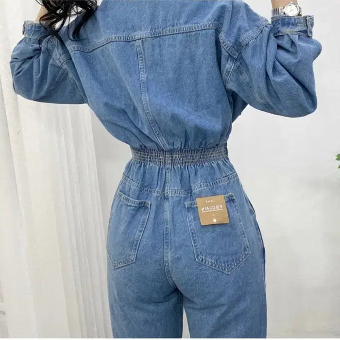 [BUNJANG] Mode Farbe Banded Denim Jumpsuit / 밴딩 데님 점프수트 점슈