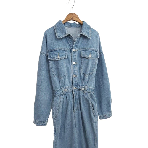 [BUNJANG] Mode Farbe Banded Denim Jumpsuit / 밴딩 데님 점프수트 점슈
