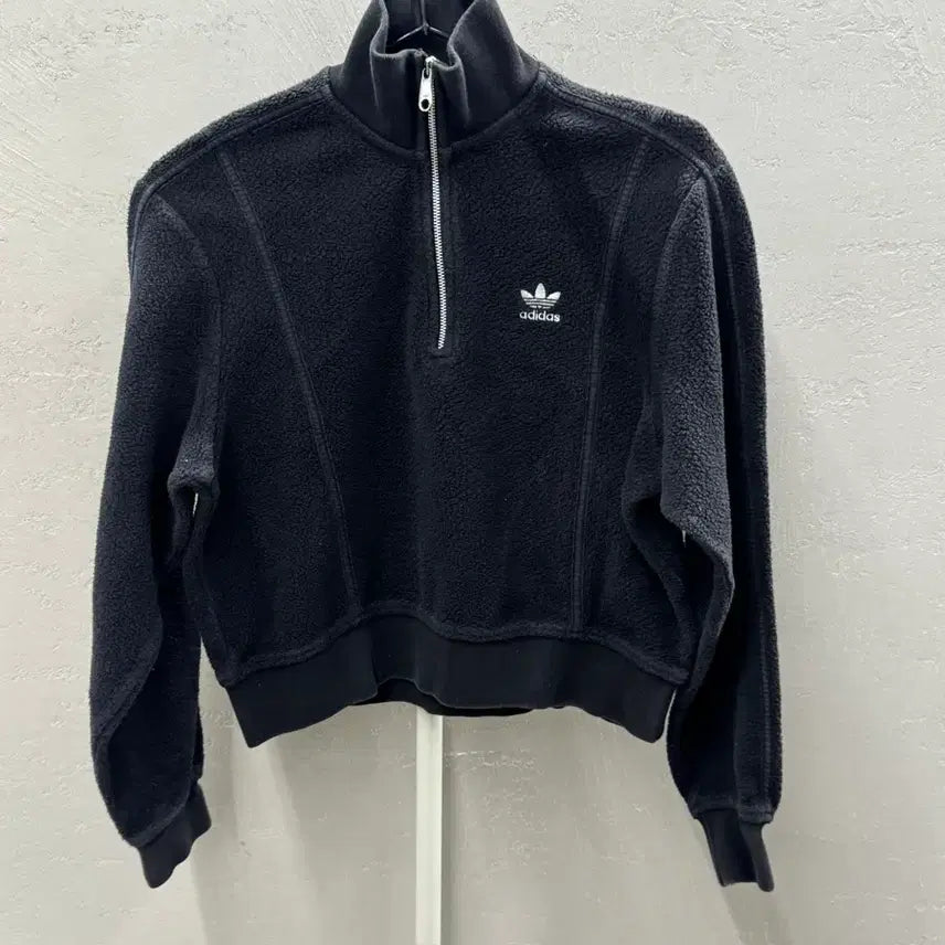 [BUNJANG] Adidas Half-Zip Fleece Sweatshirt / 아디다스 블랙 하프집업 플리스 S