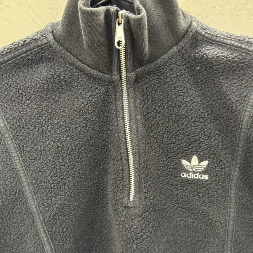 [BUNJANG] Adidas Half-Zip Fleece Sweatshirt / 아디다스 블랙 하프집업 플리스 S