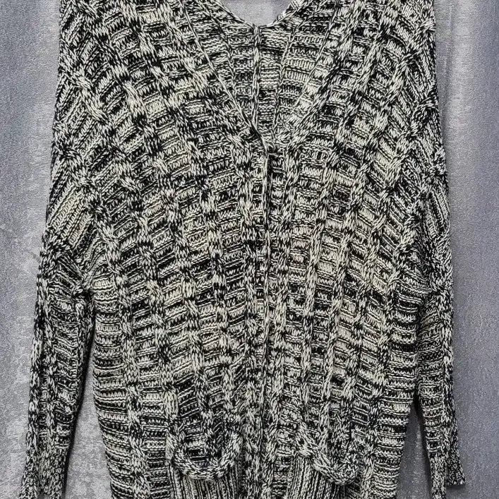 [BUNJANG] Mix Textured Oversized Long Cardigan / 믹스 텍스처 오버핏 롱 가디건