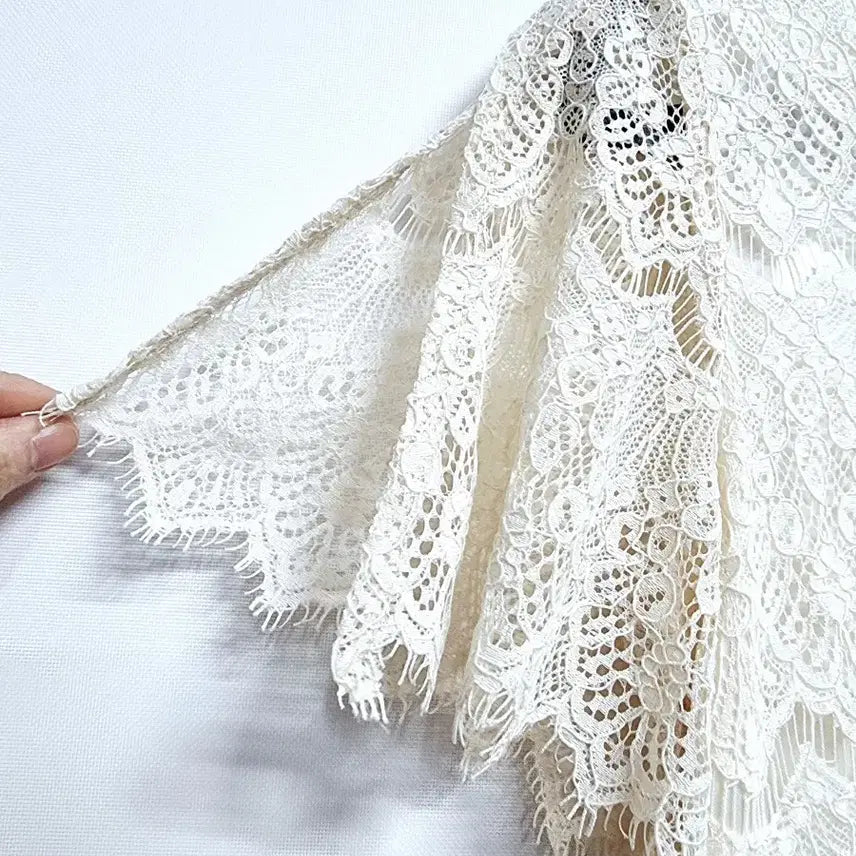 [BUNJANG] Serenity Ivory Lace Short-Sleeve Dress / serenity 아이보리 레이스 반팔 원피스