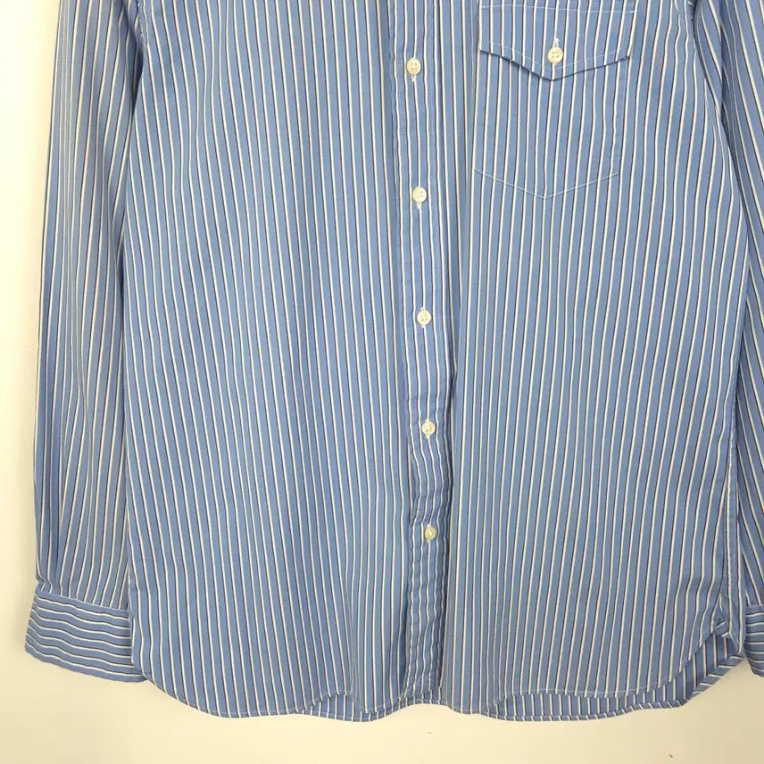[BUNJANG] Polo Ralph Lauren Blue Stripe Pocket Shirt / [100] 폴로 랄프로렌 블루 스트라이프 포켓 셔츠