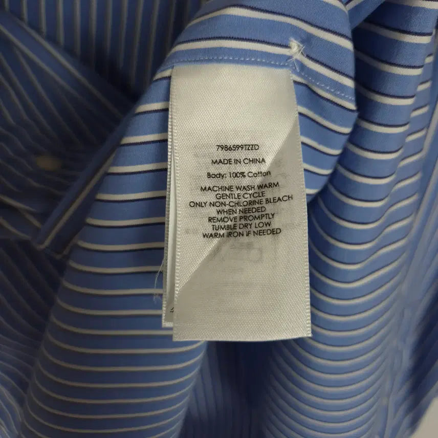 [BUNJANG] Polo Ralph Lauren Blue Stripe Pocket Shirt / [100] 폴로 랄프로렌 블루 스트라이프 포켓 셔츠