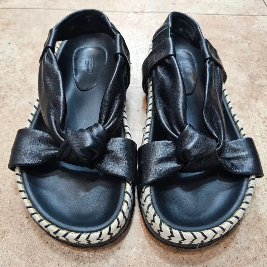 [BUNJANG] SUECOMMA BONNIE Leather Knotted Espadrille Sandals / [SUECOMMA BONNIE] 슈에뜨코메바니 가죽 매듭 에스파드류 샌